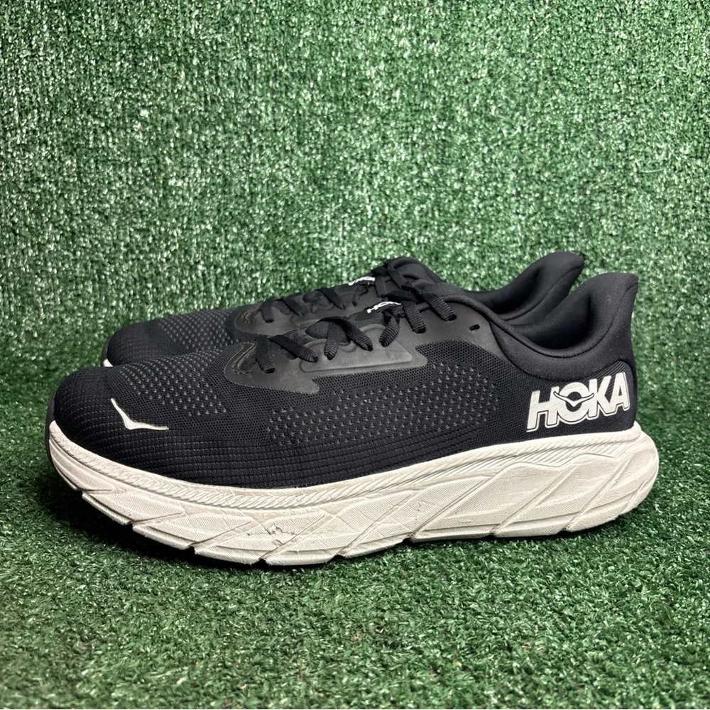 Men's 11.5 2E (WIDE) Hoka Men's Arahi‎ 7 Black White Shoes Sneakers 1147870-BWHT